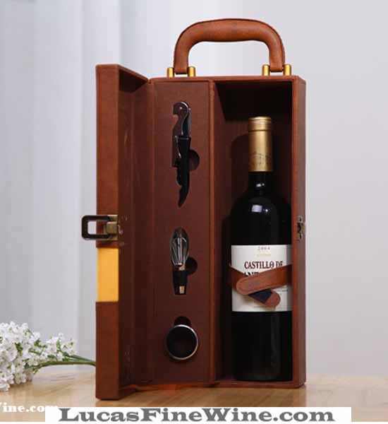 Rượu vang - SET hộp da đính hạt 01 chai vang A Đỏ - Collefrisio A - 2